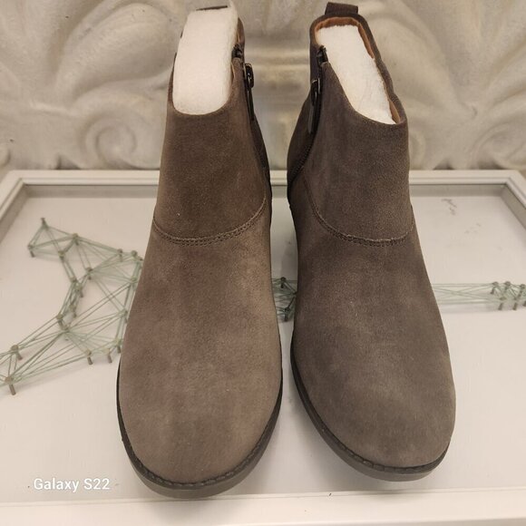 Vionic Joy Zadie Gray Suede Zip-Up Heeled Ankle Booties Boots Women's. Various - Picture 8 of 12